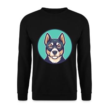 Smalandsstovare Hunderasse Cartoon Kawaii Clipart - Unisex Pullover - Schwarz - Vorne - Alina (178cm) & Michal (187cm)