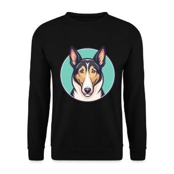Smooth Collie Chien Race Dessin animé Kawaii Clipart Animal de compagnie - Sweat-shirt Unisexe - noir - Devant - Alina (178cm) & Michal (187cm)