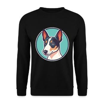 Renard Terrier Lisse Race Chien Dessin Animé Kawaii - Sweat-shirt Unisexe - noir - Devant - Alina (178cm) & Michal (187cm)