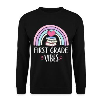 Erste Klasse Stimmung - Unisex Pullover - Schwarz - Vorne - Alina (178cm) & Michal (187cm)