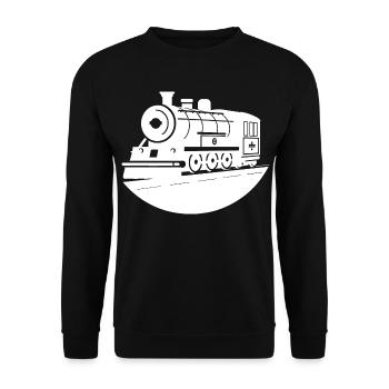 Dessin de locomotive - Sweat-shirt Unisexe - noir - Devant - Alina (178cm) & Michal (187cm)