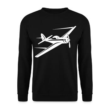 Propeller Plane Sketch - Unisex Sweatshirt - black - Front - Alina (178cm) & Michal (187cm)