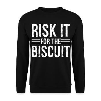 Riskiere es für den Keks - Unisex Pullover - Schwarz - Vorne - Alina (178cm) & Michal (187cm)