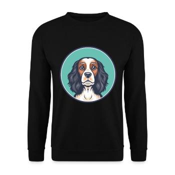 Spaniel Dog Breed Cartoon Character Kawaii Clipart - Unisex Sweatshirt - black - Front - Alina (178cm) & Michal (187cm)