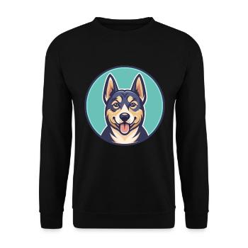Stichelhaar Chien Race Drôle Dessin animé Kawaii Clipart - Sweat-shirt Unisexe - noir - Devant - Alina (178cm) & Michal (187cm)