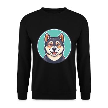 Taigan Dog Breed Cartoon Kawaii Clipart Animal Pet - Unisex Sweatshirt - black - Front - Alina (178cm) & Michal (187cm)
