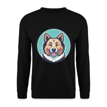 Tang Dog Breed Cartoon Kawaii Clipart Illustration - Unisex Sweatshirt - black - Front - Alina (178cm) & Michal (187cm)