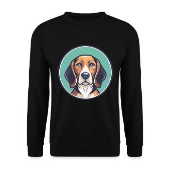 West Country Harrier Hunderasse Karikatur Kawaii Haustier - Unisex Pullover - Schwarz - Vorne - Alina (178cm) & Michal (187cm)