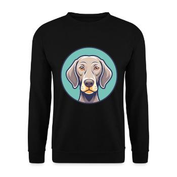 braque de Weimar chien race dessin animé Kawaii Clipart Animal - Sweat-shirt Unisexe - noir - Devant - Alina (178cm) & Michal (187cm)