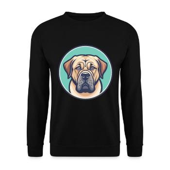 Spanish Mastiff Dog Breed Cartoon Kawaii Clipart - Unisex Sweatshirt - black - Front - Alina (178cm) & Michal (187cm)