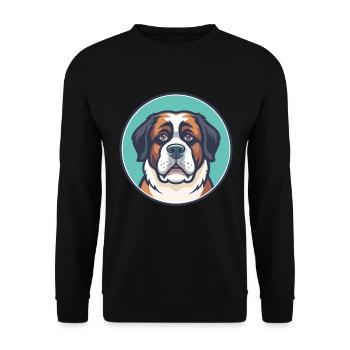 St Bernard Chien Race Dessin Animé Kawaii Clipart Animal - Sweat-shirt Unisexe - noir - Devant - Alina (178cm) & Michal (187cm)