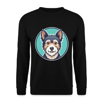 Teddy Roosevelt Terrier Hunderasse Karikatur Kawaii - Unisex Pullover - Schwarz - Vorne - Alina (178cm) & Michal (187cm)