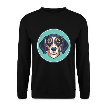 Dessin animé kawaii de race de chien de race Dachshund Westphalien - Sweat-shirt Unisexe - noir - Devant - Alina (178cm) & Michal (187cm)