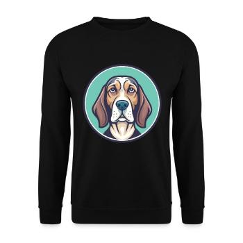 Jugoslawische Windhund Rasse Karikatur Kawaii Clipart - Unisex Pullover - Schwarz - Vorne - Alina (178cm) & Michal (187cm)