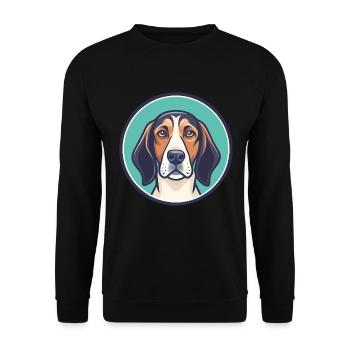 Treeing Walker Coonhound Dog Breed Cartoon Kawaii - Unisex Sweatshirt - black - Front - Alina (178cm) & Michal (187cm)