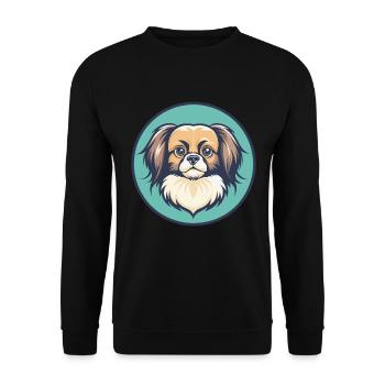 Épagneul tibétain chien race dessin animé Kawaii Clipart - Sweat-shirt Unisexe - noir - Devant - Alina (178cm) & Michal (187cm)