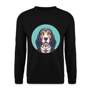 Transylvanian Hound Dog Breed Funny Cartoon Kawaii - Unisex Sweatshirt - black - Front - Alina (178cm) & Michal (187cm)