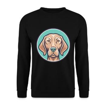 Vizsla chien race dessin animé Kawaii Clipart animal de compagnie - Sweat-shirt Unisexe - noir - Devant - Alina (178cm) & Michal (187cm)
