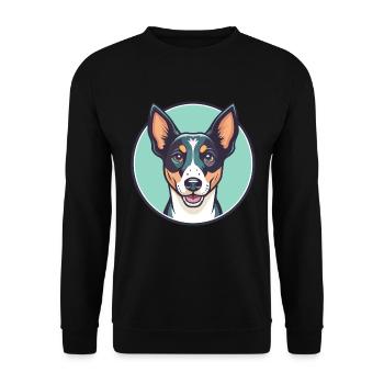 Treeing Feist Dog Breed Cartoon Kawaii Clipart Pet - Unisex Sweatshirt - black - Front - Alina (178cm) & Michal (187cm)