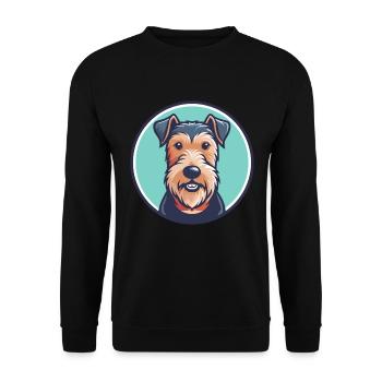 Welsh Terrier Chien Race Dessin animé Kawaii Clipart Animal de compagnie - Sweat-shirt Unisexe - noir - Devant - Alina (178cm) & Michal (187cm)