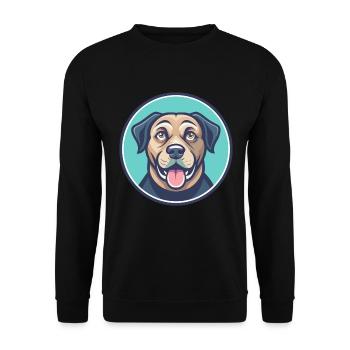 Tosa Hunderasse Cartoon Kawaii Clipart Illustration - Unisex Pullover - Schwarz - Vorne - Alina (178cm) & Michal (187cm)