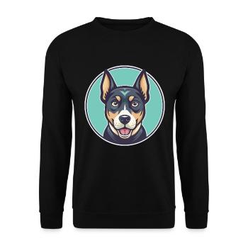 Treeing Cur Dog Breed Funny Cartoon Kawaii Clipart - Unisex Sweatshirt - black - Front - Alina (178cm) & Michal (187cm)