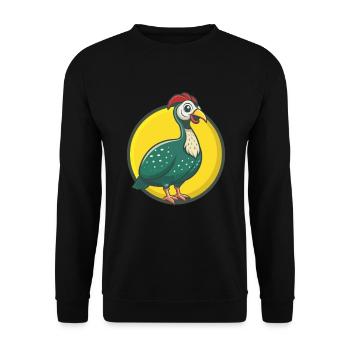 pintade mignon kawaii dessin animé clipart animal de compagnie - Sweat-shirt Unisexe - noir - Devant - Alina (178cm) & Michal (187cm)
