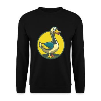Goose Cute Kawaii Cartoon Clipart Pet Animal - Unisex Sweatshirt - black - Front - Alina (178cm) & Michal (187cm)