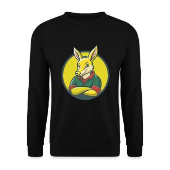Aardvark Mignon Kawaii Dessin animé Clipart Animal de compagnie - Sweat-shirt Unisexe - noir - Devant - Alina (178cm) & Michal (187cm)
