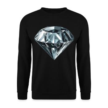 Kostbarer Diamant Edelstein - Unisex Pullover - Schwarz - Vorne - Alina (178cm) & Michal (187cm)