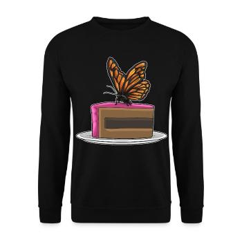 Gâteau Papillon - Sweat-shirt Unisexe - noir - Devant - Alina (178cm) & Michal (187cm)