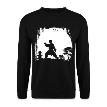 Female Karateka - Unisex Sweatshirt - black - Front - Alina (178cm) & Michal (187cm)