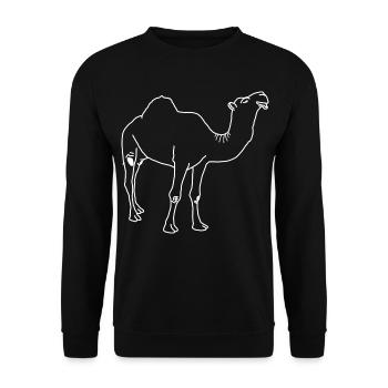 Dromedar lineart - Unisex Pullover - Schwarz - Vorne - Alina (178cm) & Michal (187cm)
