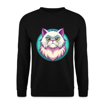 Colorpoint Chat Persan Race Dessin Animé Kawaii Animal - Sweat-shirt Unisexe - noir - Devant - Alina (178cm) & Michal (187cm)
