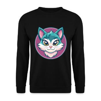 Asiatische Katzenrasse Karikatur Kawaii Tier Haustier - Unisex Pullover - Schwarz - Vorne - Alina (178cm) & Michal (187cm)
