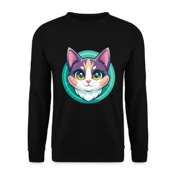 Verdünnte Kattunkatze Rasse Karikatur Kawaii Tier Haustier - Unisex Pullover - Schwarz - Vorne - Alina (178cm) & Michal (187cm)
