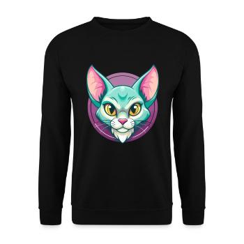 Havana Brown Chat Race Dessin Animé Kawaii Animal Pet - Sweat-shirt Unisexe - noir - Devant - Alina (178cm) & Michal (187cm)