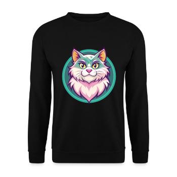 Ragamuffin Chat Race Dessin Animé Kawaii Animal Pet - Sweat-shirt Unisexe - noir - Devant - Alina (178cm) & Michal (187cm)