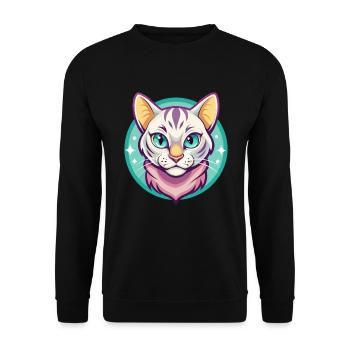 Schnee Bengalen Katze Rasse Karikatur Kawaii Tier Haustier - Unisex Pullover - Schwarz - Vorne - Alina (178cm) & Michal (187cm)