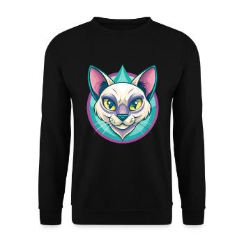 Chat thaïlandais race dessin animé Kawaii Animal Pet - Sweat-shirt Unisexe - noir - Devant - Alina (178cm) & Michal (187cm)