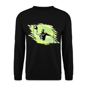 Water polo - water polo players throwing - Unisex Sweatshirt - black - Front - Alina (178cm) & Michal (187cm)