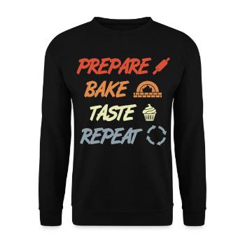 Préparer Cuire Goûter Répéter - Sweat-shirt Unisexe - noir - Devant - Alina (178cm) & Michal (187cm)