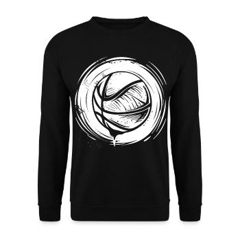 Basketball Ball Skizze - Unisex Pullover - Schwarz - Vorne - Alina (178cm) & Michal (187cm)