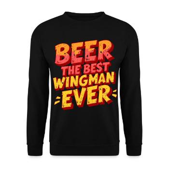 LA BIÈRE : LE MEILLEUR AILIER DE TOUS LES TEMPS - Sweat-shirt Unisexe - noir - Devant - Alina (178cm) & Michal (187cm)