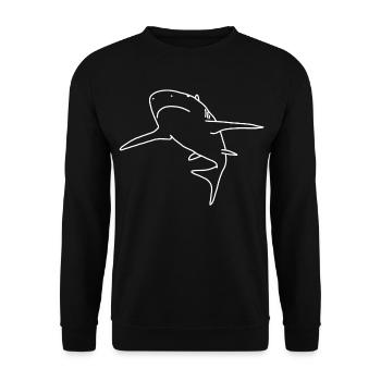 Hai lineart - Unisex Pullover - Schwarz - Vorne - Alina (178cm) & Michal (187cm)