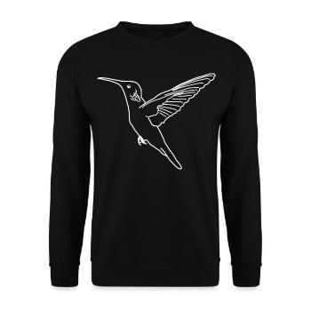 Hummingbird lineart - Unisex Sweatshirt - black - Front - Alina (178cm) & Michal (187cm)