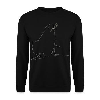 Sceller lineart - Sweat-shirt Unisexe - noir - Devant - Alina (178cm) & Michal (187cm)