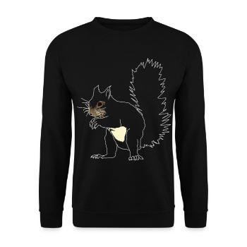 Lineart écureuil - Sweat-shirt Unisexe - noir - Devant - Alina (178cm) & Michal (187cm)