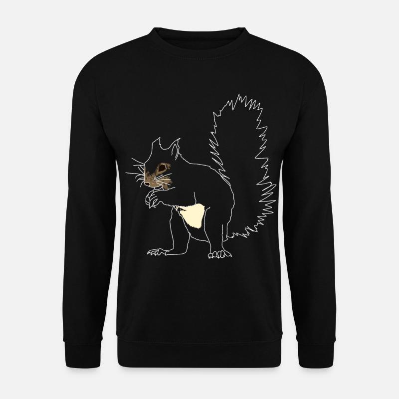 Squirrel lineart - Unisex Sweatshirt - black