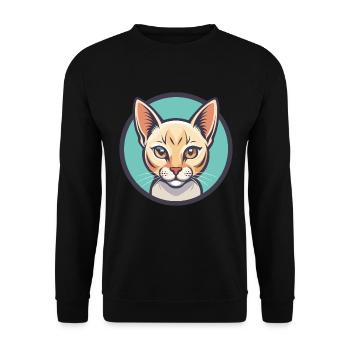 Burmilla Chat Race Dessin Animé Kawaii Animal Pet - Sweat-shirt Unisexe - noir - Devant - Alina (178cm) & Michal (187cm)